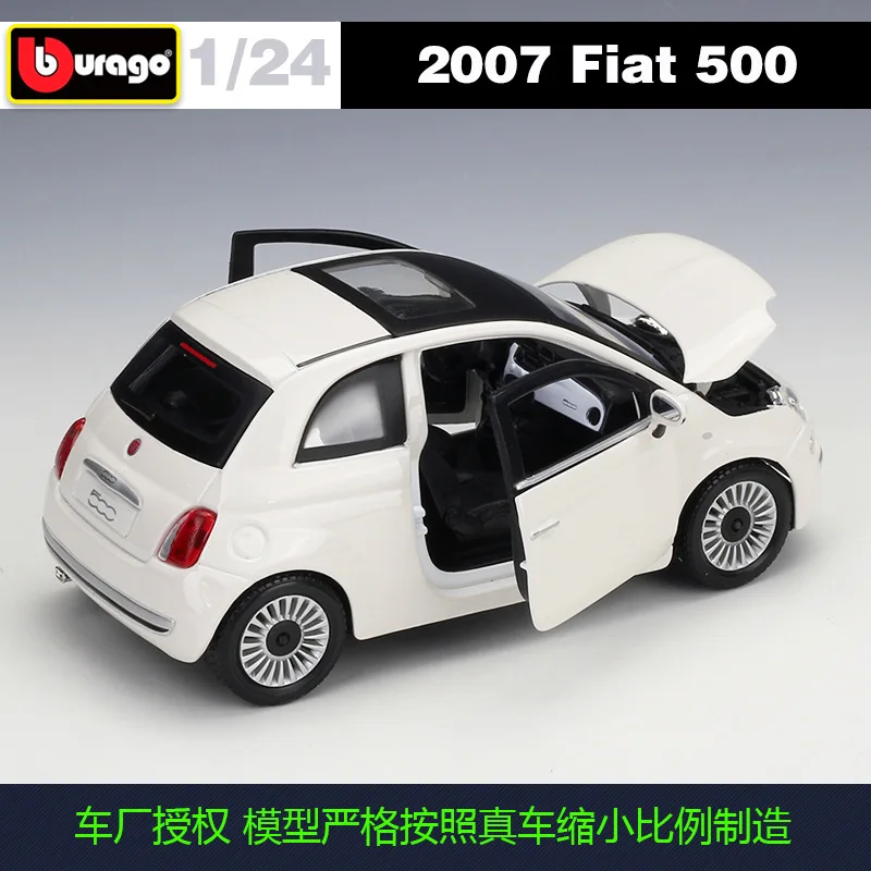 1:24 Bburago 2007 Fiat 500 ABARTH Alloy Model Car Static Metal Model Vehicles B87