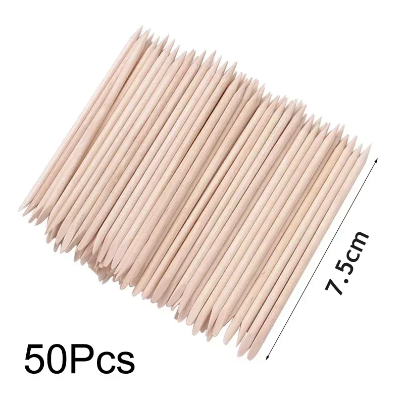 Nail Art Pusher Orange Holzstäbchen Duable-Head Pediküre Maniküre Sticks für Salon Strass Punktierung Entfernung Nail Art Pflege Werkzeug