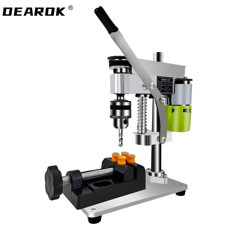 

Small Mini Drill Press DC Speed Regulating Electric Drill Drilling Machine Desktop Bench Drill Precision Electric Drill Stand