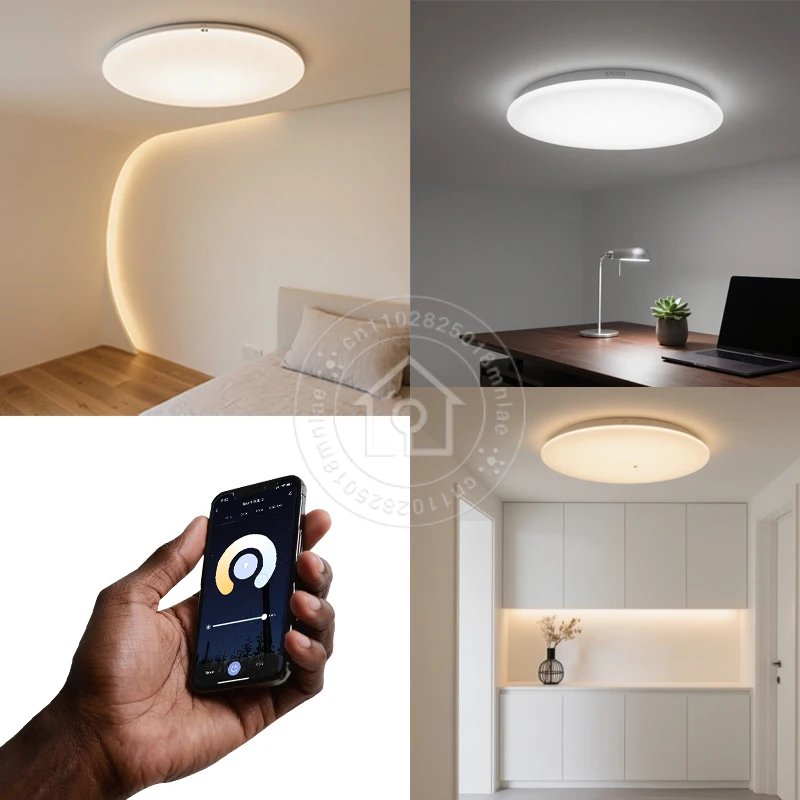 スマート WiFi LED シーリングライト 24 ワット TUYA アプリ音声制御ラウンドパネルアンビエントランプ AC85-265V 作業 Alexa Geogle ホーム Smartthings