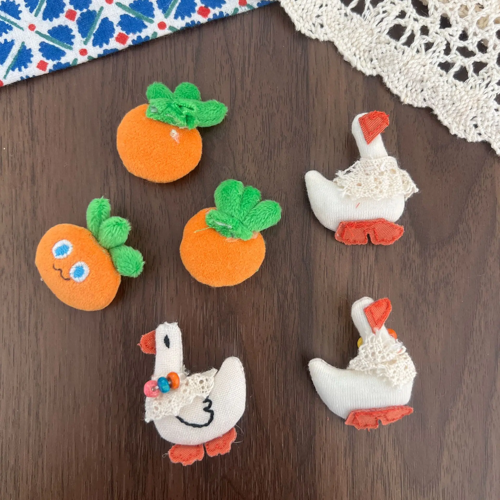 Brooch Pin DIY Cute Cartoon Duck Cotton Filled Cloth Bag Pendant Craft Material Yellow Small Lightweight Handmade Decor