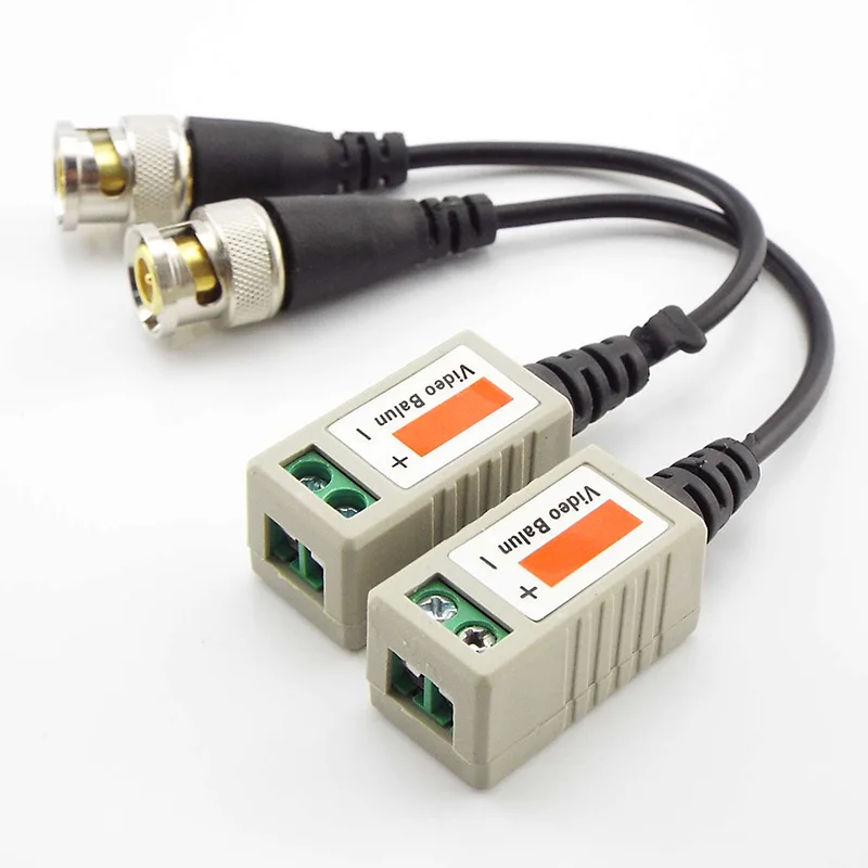 1pair BNC Video Balun Connector Passive Transceiver 3000FT Distance UTP Balun Male BNC CAT5 Cable for CCTV Camera Accessories D6