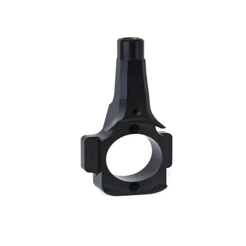 Black anodized aluminum alloy CNC precision machined mechanical steering arm parts Equipment special-shaped swing arm parts