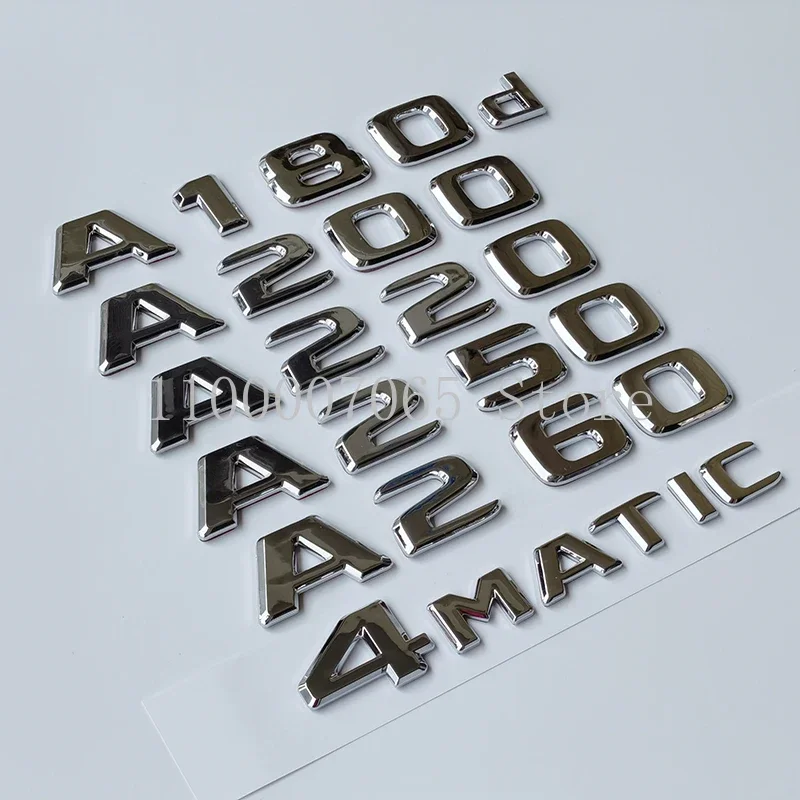 2017 Chrome Letters A180 A200 A250 A260 A180d 4Matic ABS Emblem for A W176 W177 Car Trunk Nameplate Logo Sticker