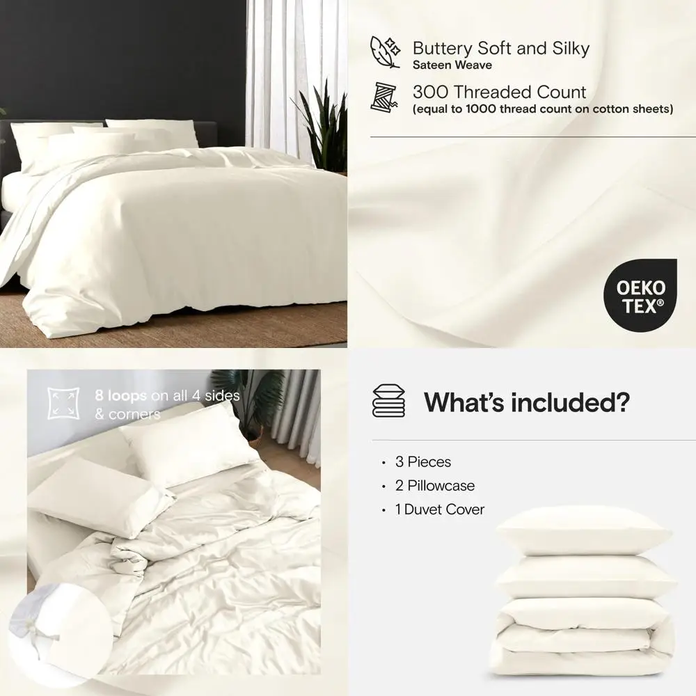 

Комплект пододеяльников из бамбуковой вискозы — органический, мягкий, охлаждающий, высокий GSM, 1 пододеяльник, долговечный комфорт