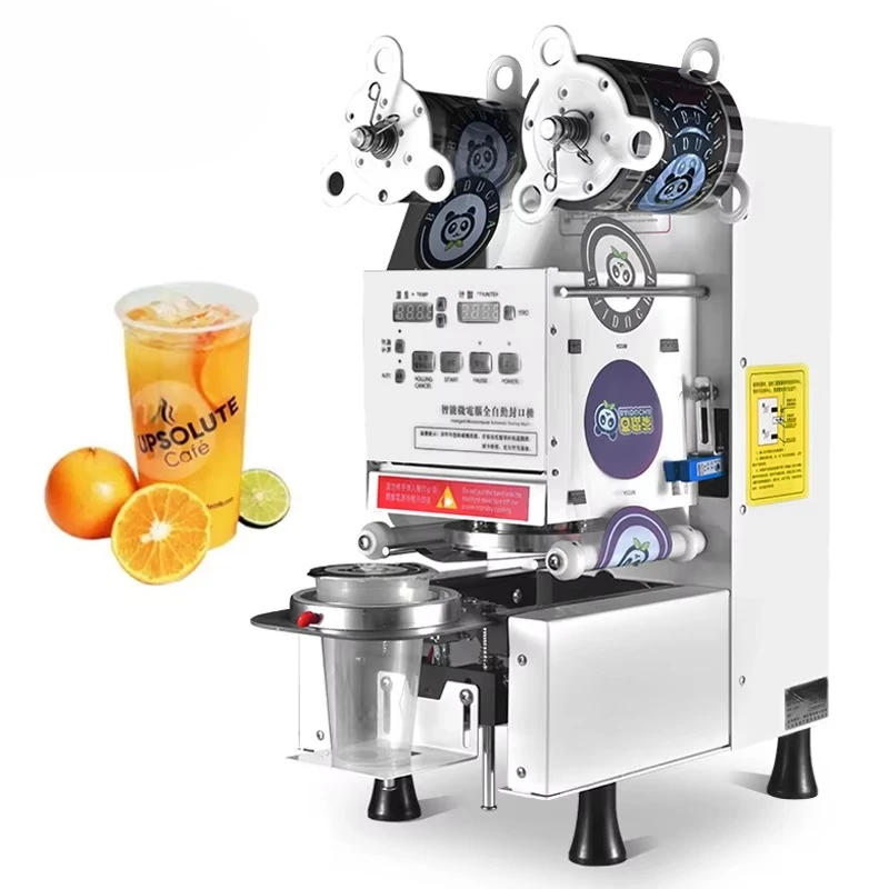 

Moseener Fully Automatic Heat Induction Bubble Tea Sealer Boba Cup Sealing Machine PP/PET/PLA 10pcs White Plastic Metal Cans