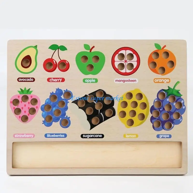 090B Colorful Clip Beads Color Sort Toy Fruit Cognition para Kid Educacional