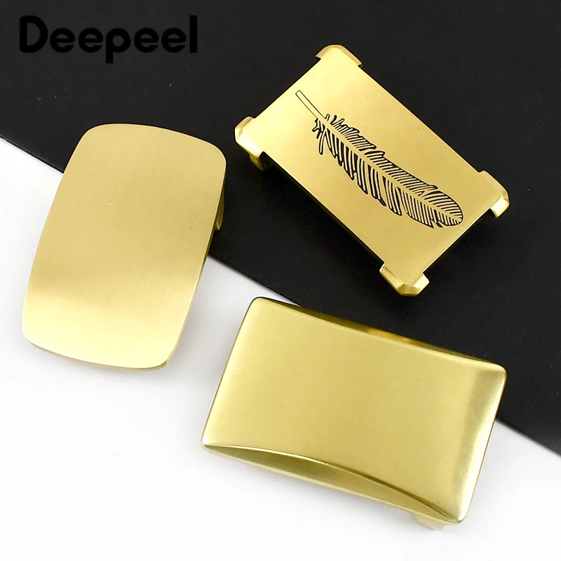 1Pc 40mm Pure Brass Belt Buckle Men\'s Copper Belts Head for  37-39mm  Casual Jeans Waistband DIY Leather Crafts Accessories