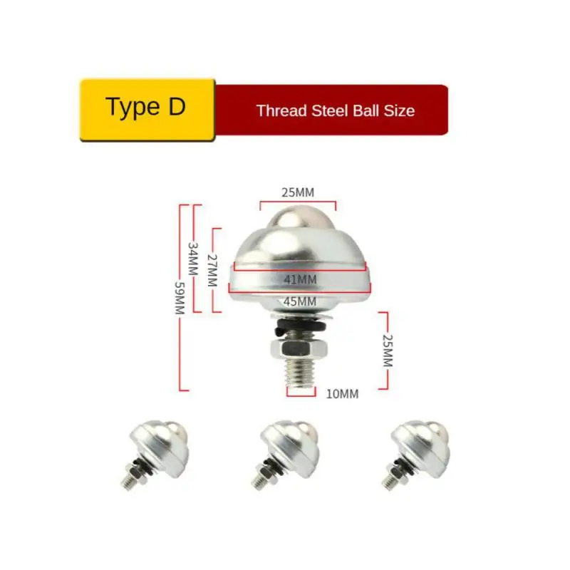 

(4 Packs) Thread Steel/nylon Cattle Eye Ball Wheel Conveyor Universal Robot Hardware