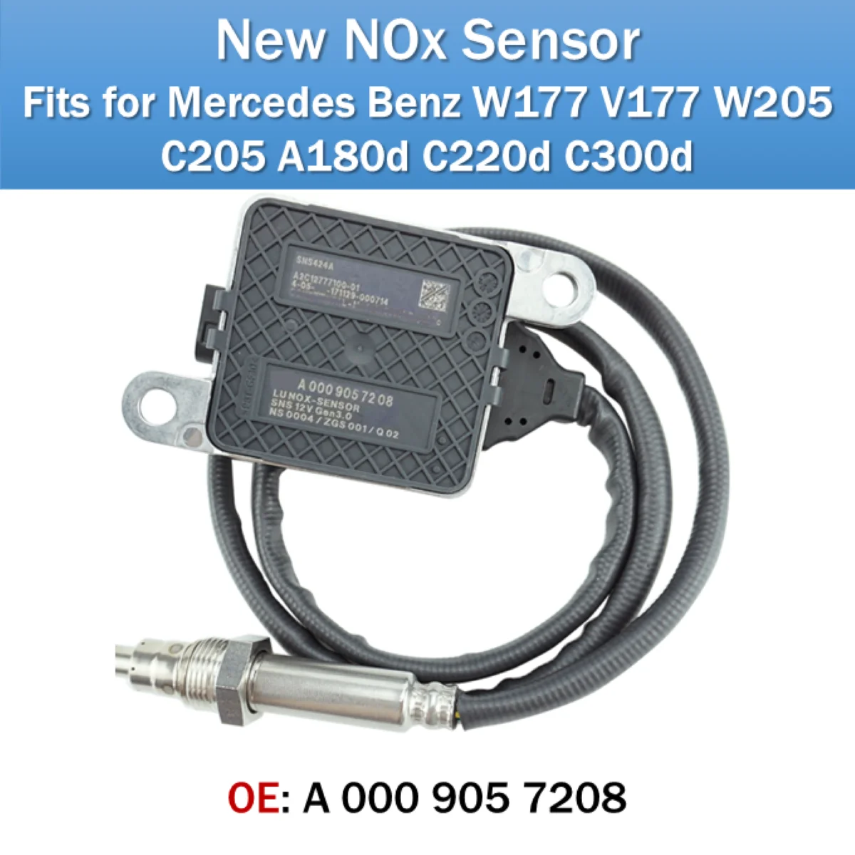 

Fits for Mercedes Benz W177 V177 W205 C205 A180d C220d C300d NOx Sensor OE A0009057208 New Nitrogen Oxides Sensor