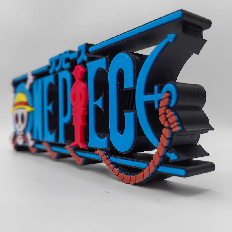Anime One Piece 3d Logo Standing Sign 3d Printing Handmade Sign Desktop Ornament Collection Model Mainan Hadiah Liburan