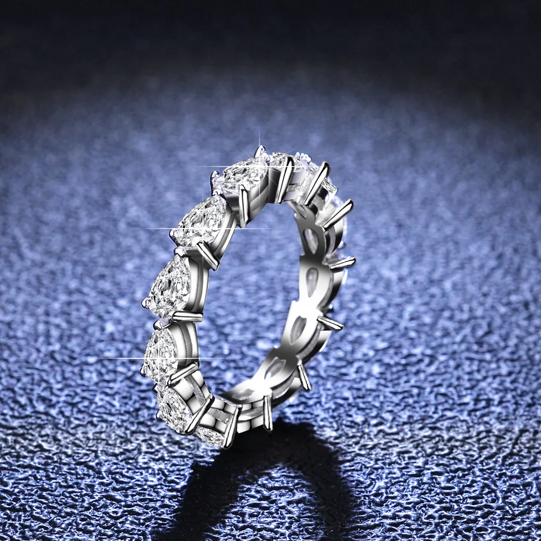 

Кольцо с инкрустацией муассанитом из 18-каратного золота для женской моды, классические и высококачественные ювелирные аксессуары из платины с бриллиантами PT950