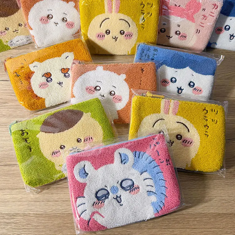 Kawaii Chiikawa Makeup Bag Cartoon Cute Embroidery Student Stationery Pencil Case Portable Storage Bag Usagi Hachiware Gift Toy