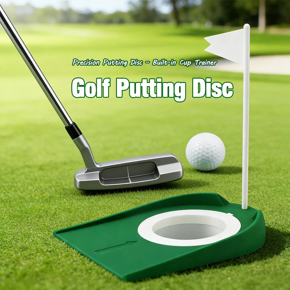 Indoor-Golf-Putting-Cup mit Loch und Flagge, Übungs-Putting-Trainer für Zuhause und Büro, Tragbare Golf-Trainingshilfe für Putter
