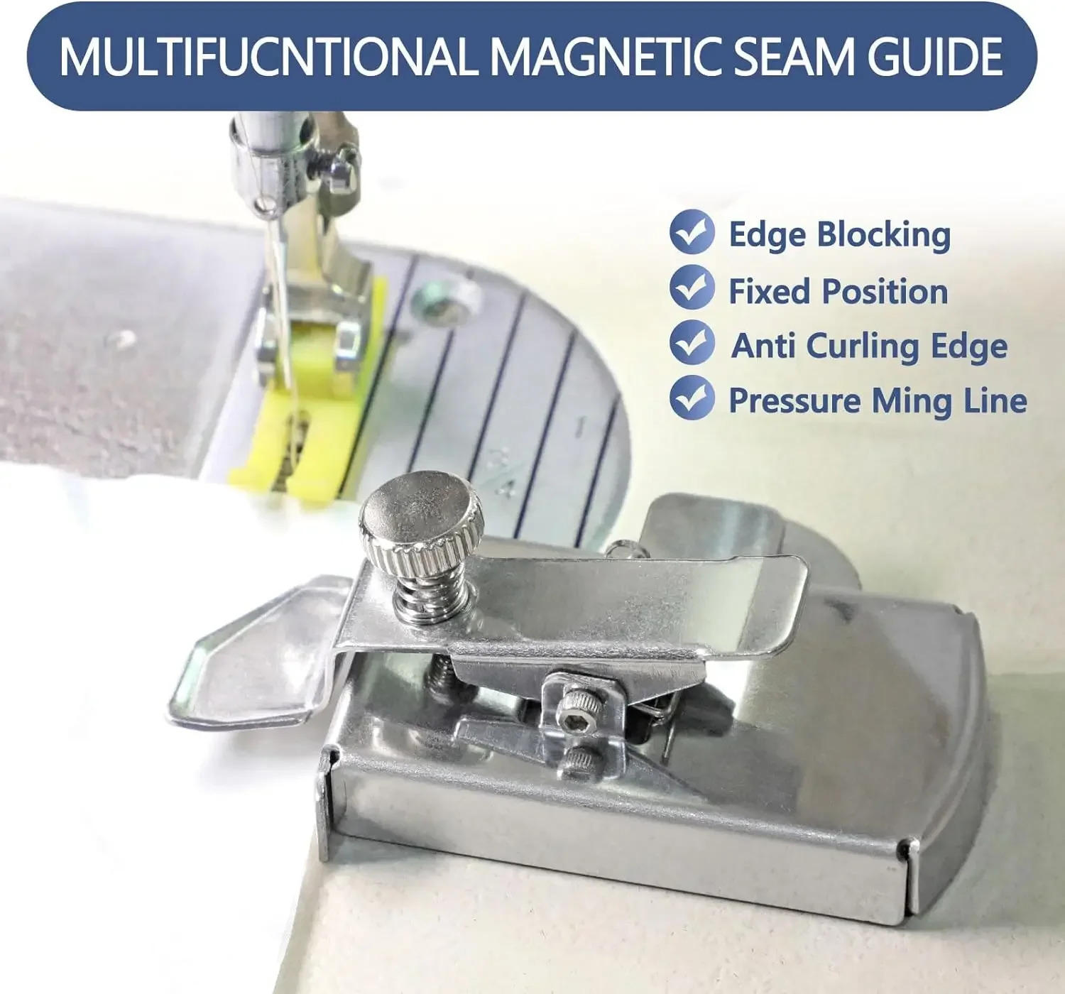 Magnetic Seam Guide for Sewing Machine Multifucntional Straight Line Hems Sewing Ruler Universal Sewing Machine Attachments