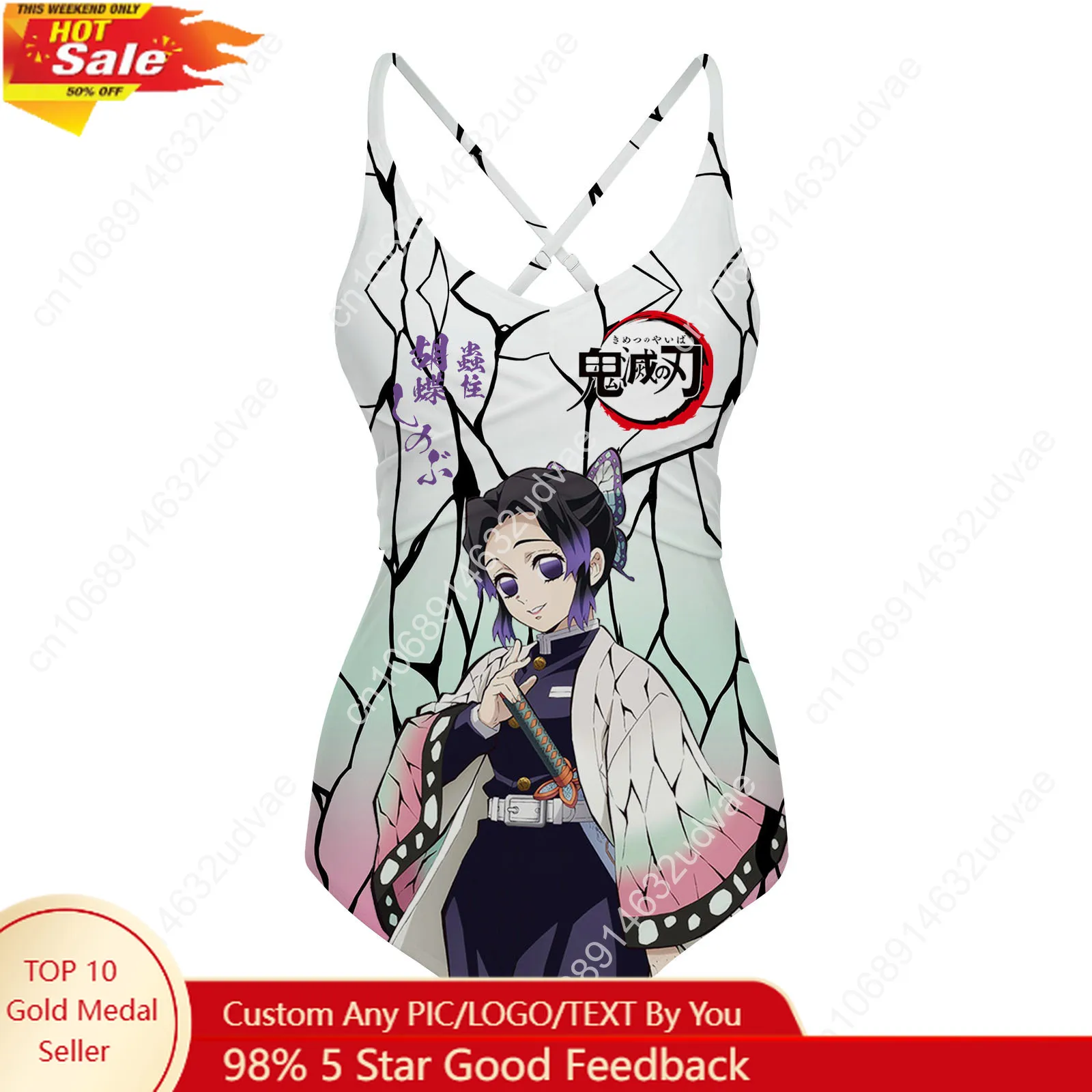

Kochou Shinobu Swimsuit Womens Sling Swimsuits Demon Slayer Personalized Swimwear Pool Beach Bikini Customize Bathing Suits