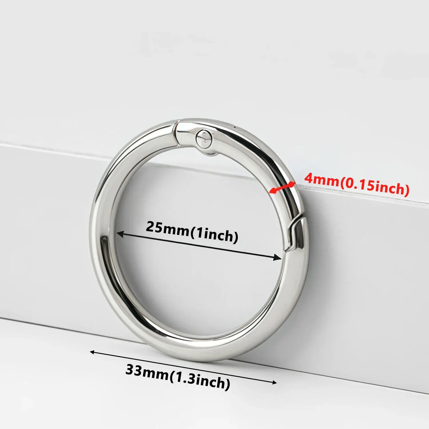 10pcs Spring O Ring Clip Clasp Round Keychain for Bag Purse Handbag Strap Men Women's Keychain