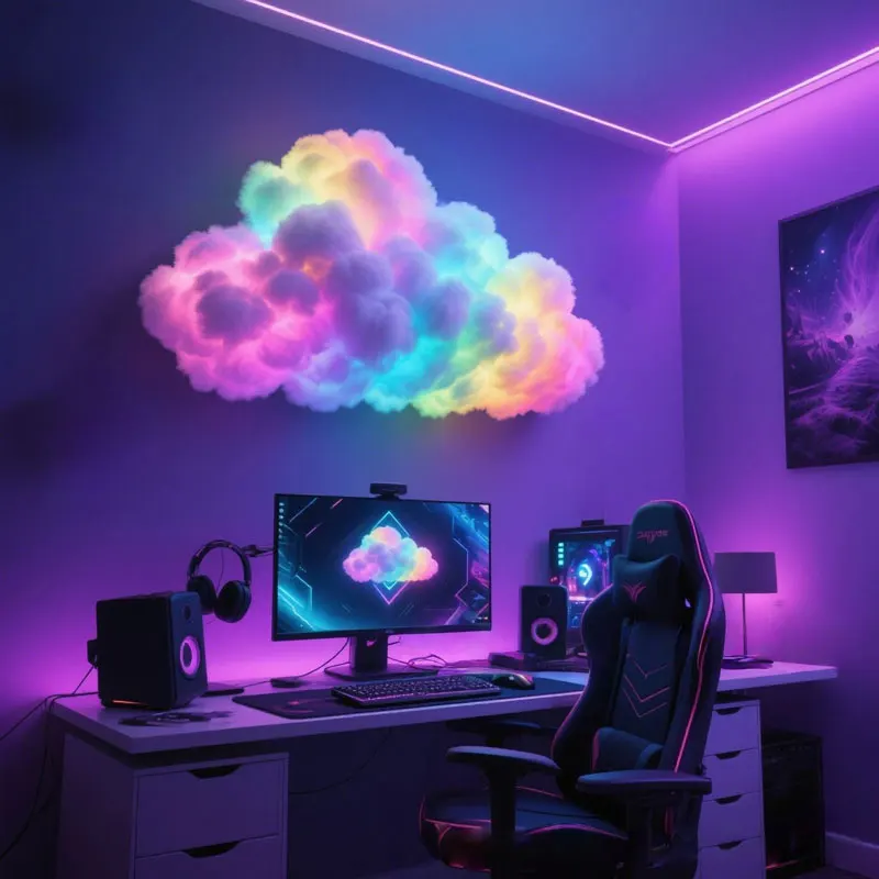Cloud LED Lamp, DIY Room Decoration Light 3D Color Atmosphere Night Color Changing Lamp for Game Room Party Club