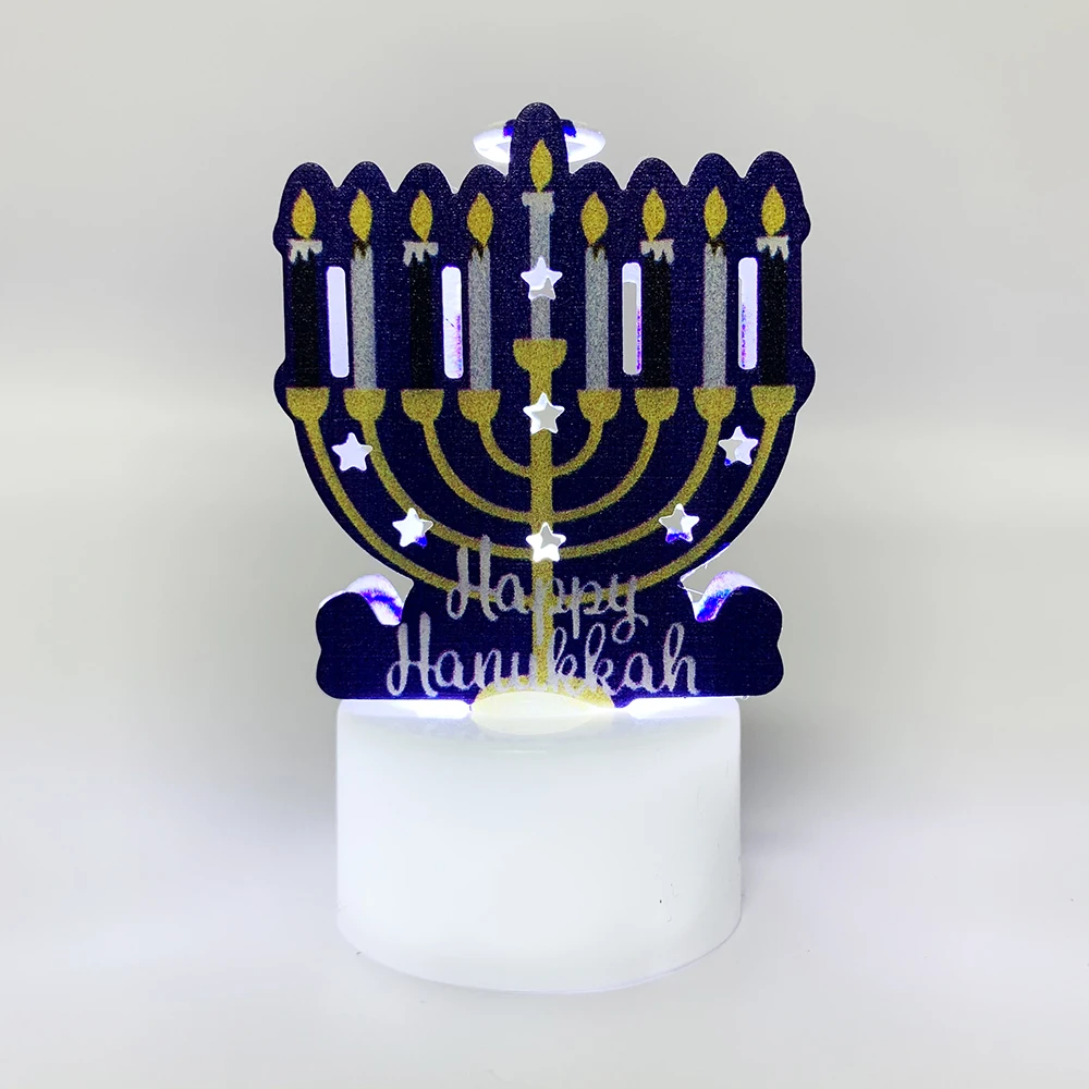 10pc Jewish Hanukkah Decor Led Candle Light Judaism Chanukah Art Night Light Battery Included