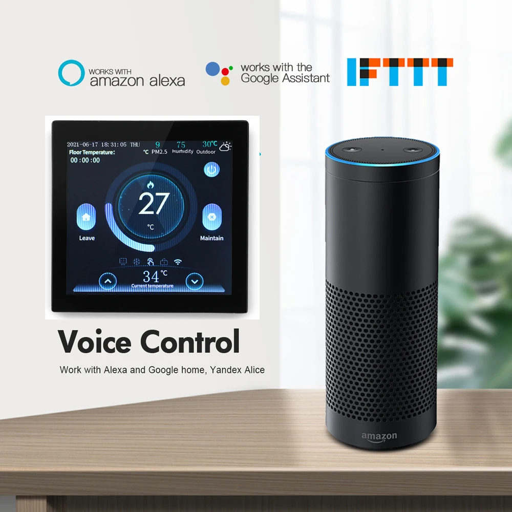 Imagem -02 - Tuya Wifi Termostato Piso Inteligente Elétrico Controlador de Temperatura Aquecimento Água Casa Inteligente para Alexa Google Casa Alice
