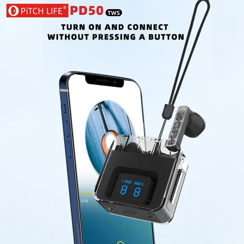 Pitchlife-pd50, OWS, Bluetooth 5.4 fones bezdrátový náhlavní in.ear stereo rámus redukce sportovní náhlavní s mikrofon, hifi, audio