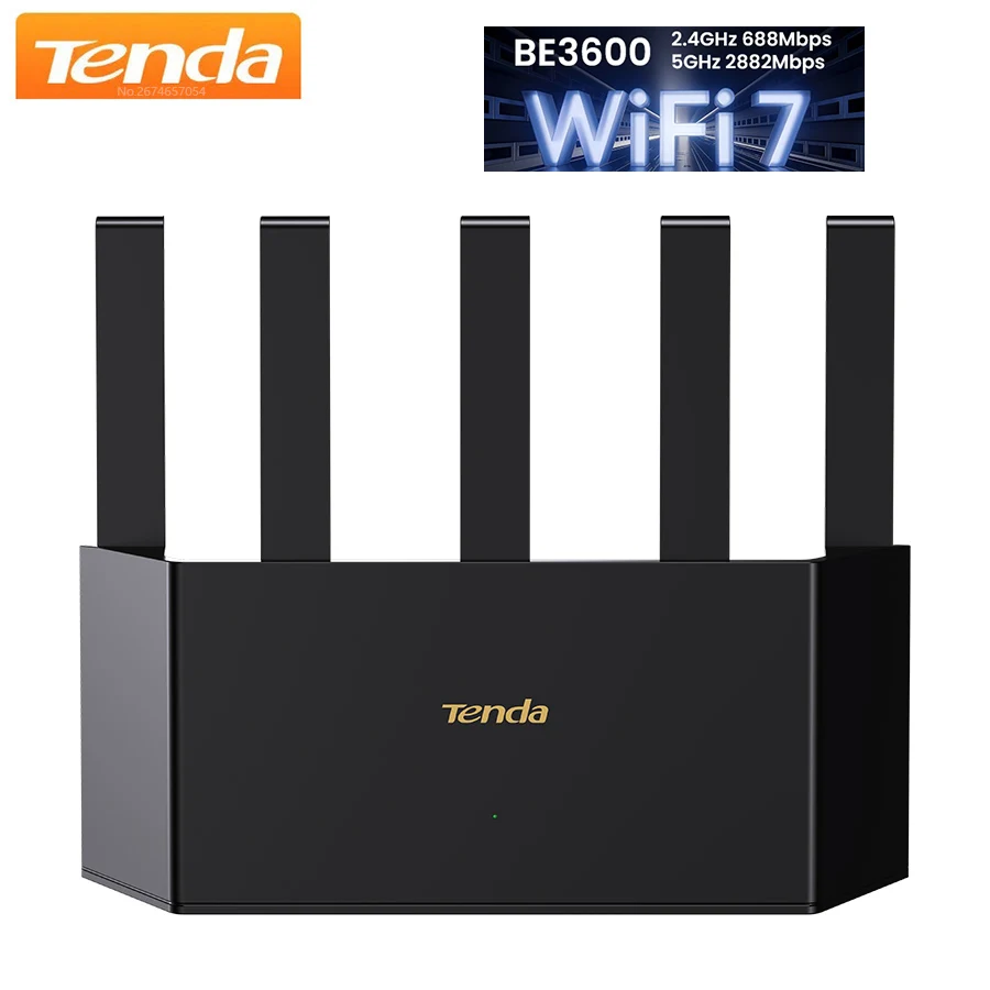 Tenda BE3600 Dual Band Wi-Fi 7 Router BE3L 3x1G Ports Easy Setup Parental Control Access Point Mode MLO VPN NFC Vertical Design