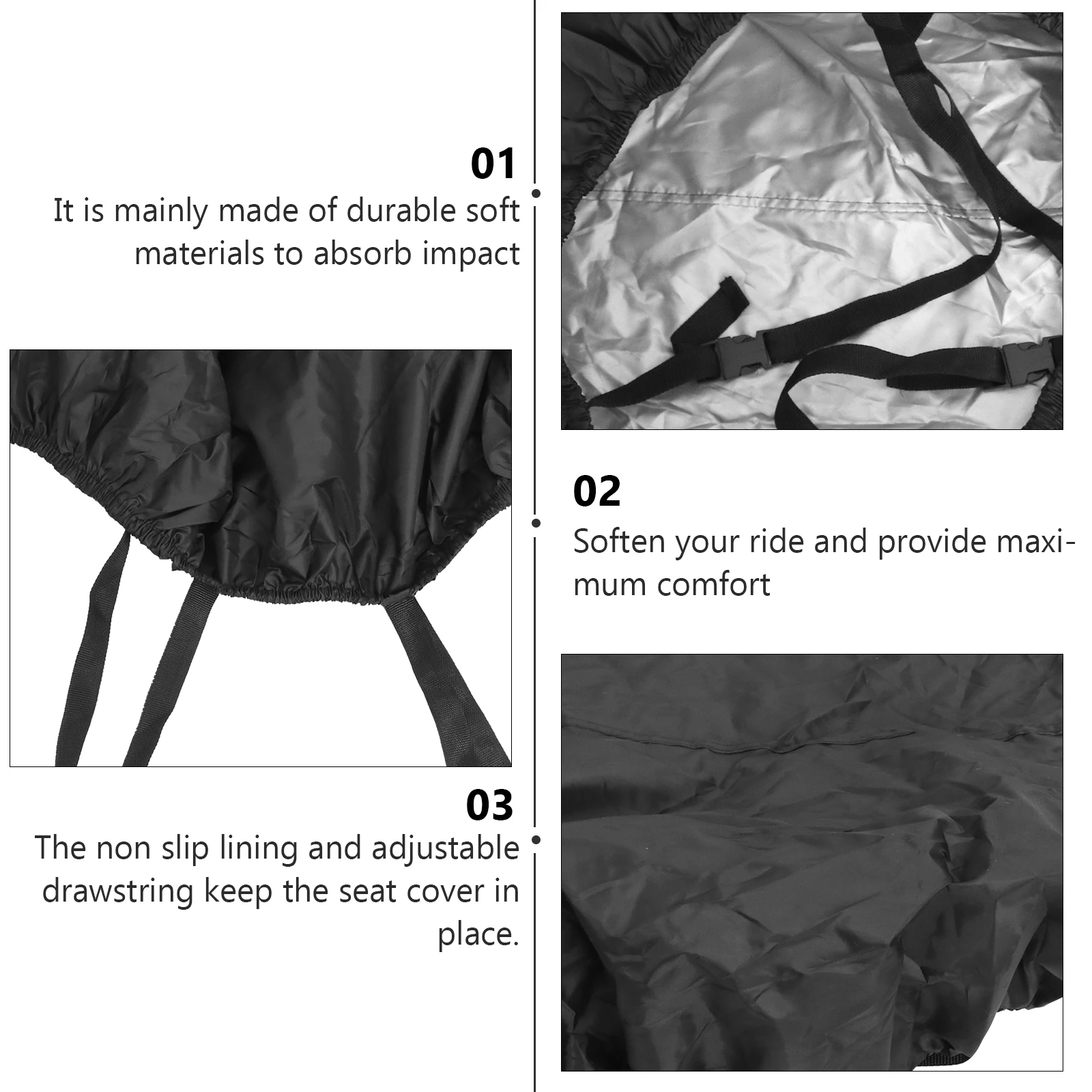 

Waterproof Motorcycle Cushion Cover Uv Resistant Durable Bike Seat Protector With Storage Bag Elastic Design For Outdoor Use