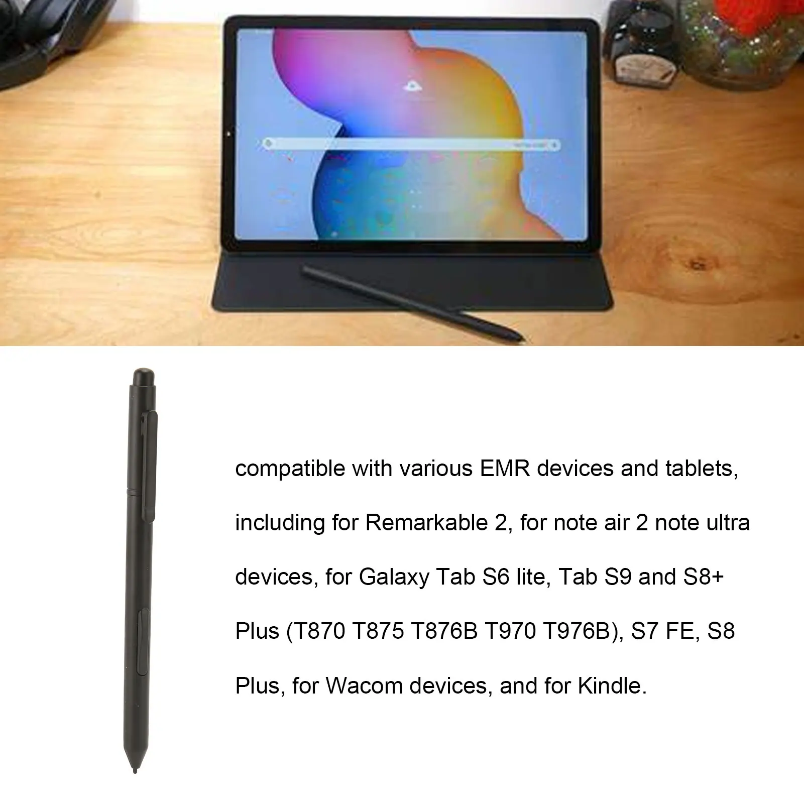 EMR Stylus with Digital Eraser 4096 Pressure Sensitivity Palm Rejection for EMR Devices for Wacom for Kindle Scribe for Galaxy