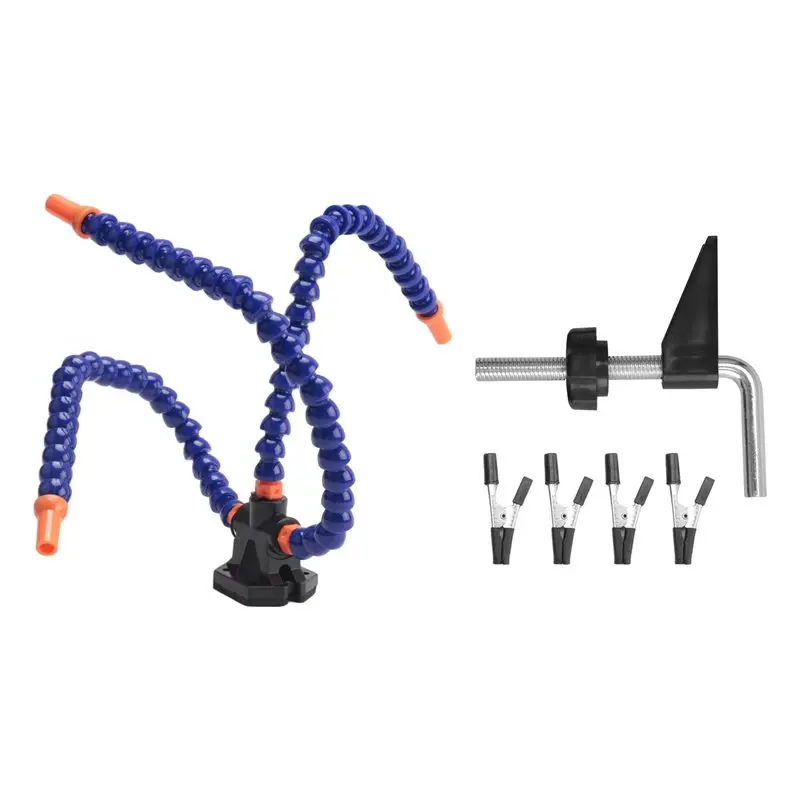 ABFS Bench Vise Work Bench Vise Welding Table With 3 Flexible Arms Soldering Iron Stand PCB Soldering Repair