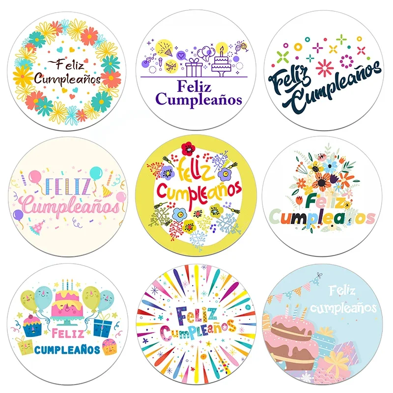 4.5cm Birthday Party Decor Stickers Seal Sticker Label Gift Candy Packing Supplies Happy Birthday Adhesive Stickers Tape Label