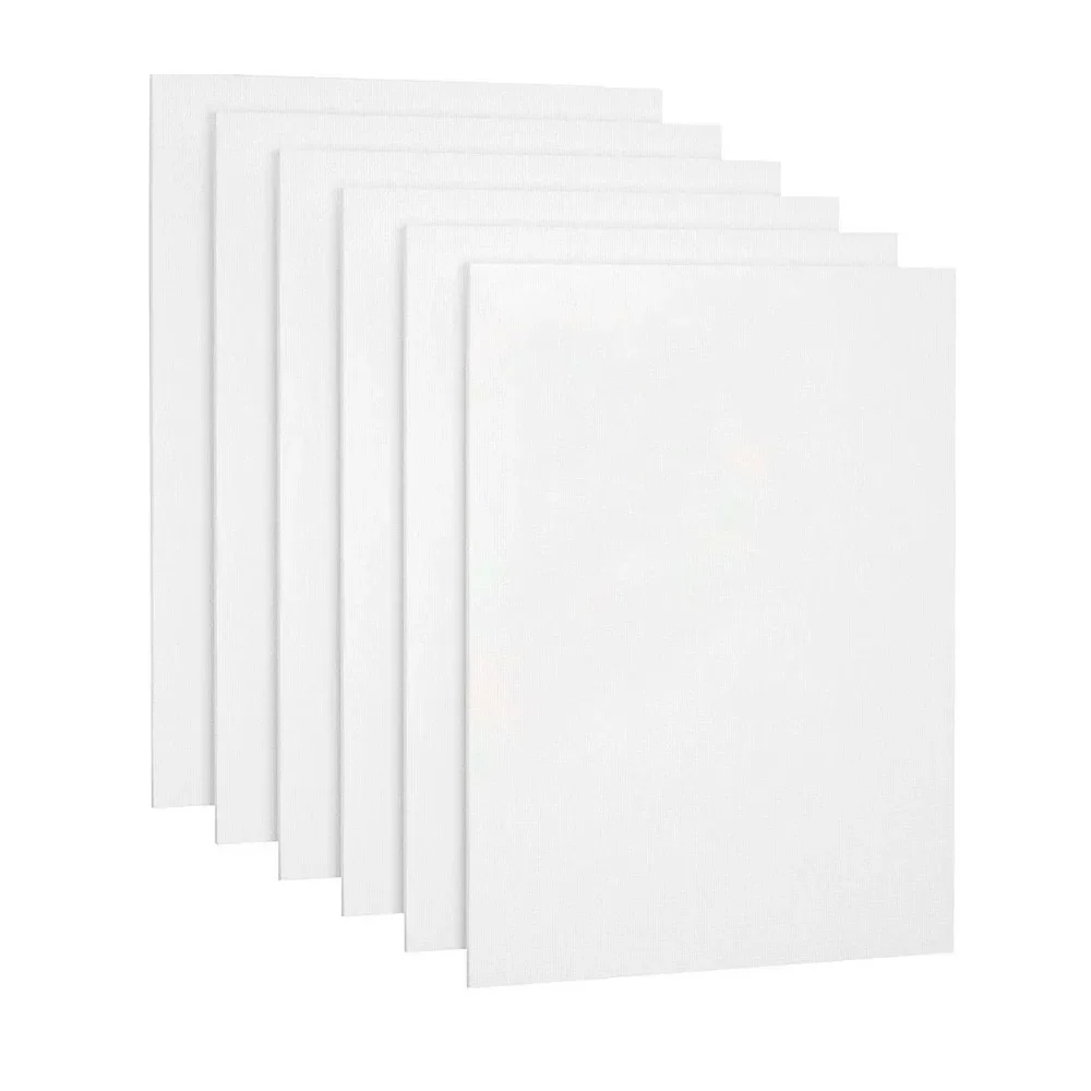 6pcs Canvas Panels, Gesso Primed White Blank Canvas for Painting - Cotton Art Supplies Canvas Board for Acrylic Paints