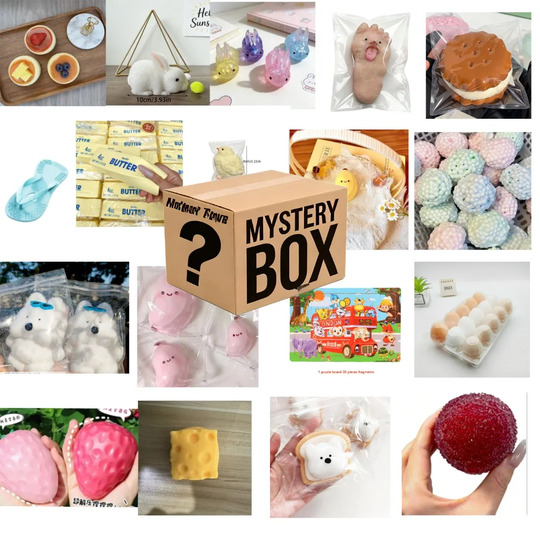 

Random 1Pc Mystery Box Squishy Toy, Cute Food & Animal Shapes With Transparent Glitter, Soft Flexible Silicone Squeeze Fidget Toy, Stress Relief Sensory Play Toy For Kids Indoor Daily Play, Mood Calming Leisure Holiday Gift