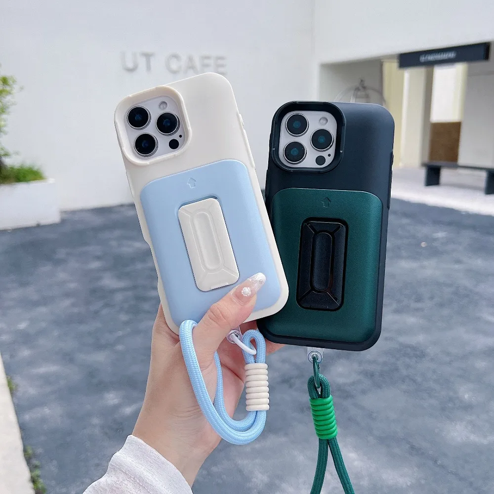 

Невидимый кронштейн-держатель для карт, чехол-кошелек для телефона с ремешком на запястье для iPhone 16e 16 Pro Max 15, 14 Plus 13 12 11, противоударный чехол