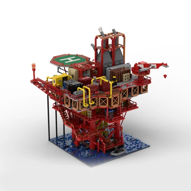 6388 Uds. MOC óxido pequeño Oilrig modelo de bloques de construcción juguete arquitectura montar DIY ladrillo creativo regalos de navidad niños