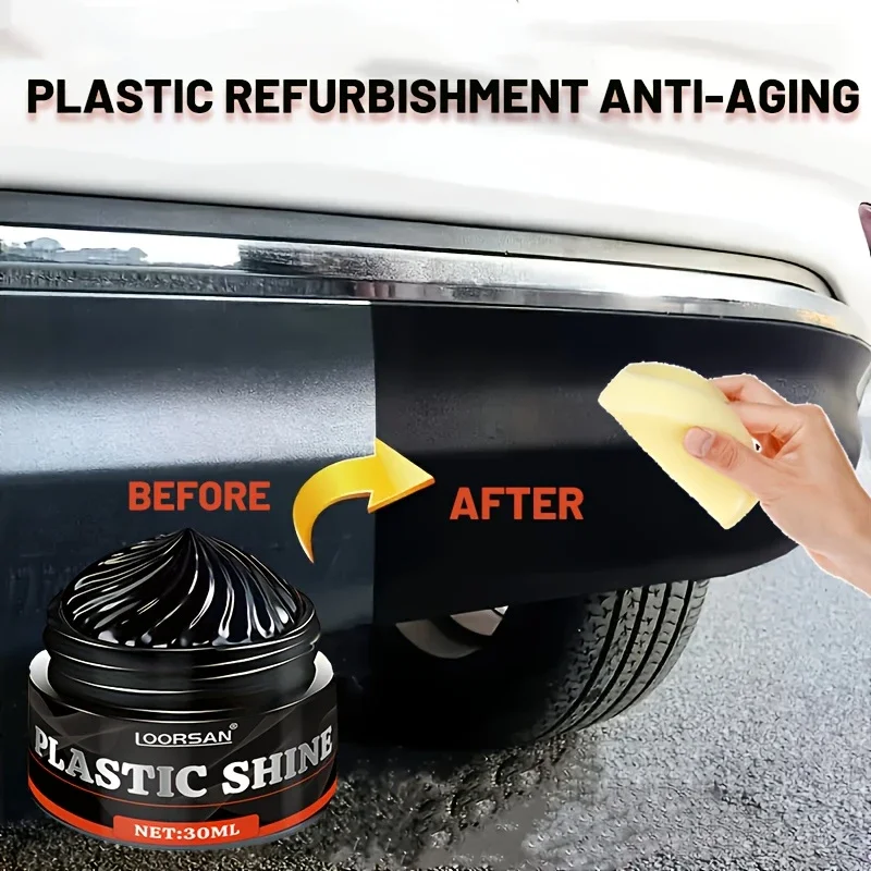 Suitable for Car Interior, Bumper, Plastic Refurbishment Wax, Seats, Tire Black Gloss Repair Cream, Plastic Gloss Paste
