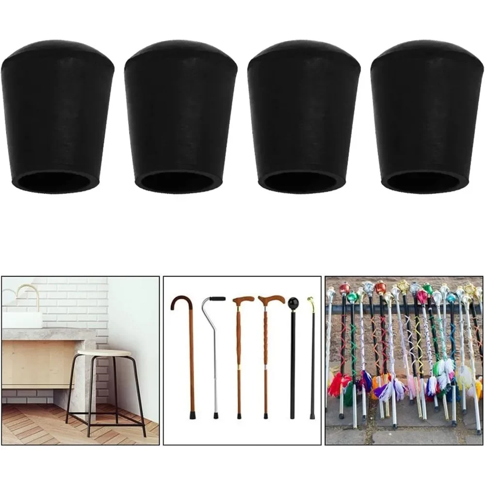 For 50 Pcs Rubber Feet for Chairs, Table Legs, Curved, Inner Diameter 25 Mm Flexible, for Floor Protection