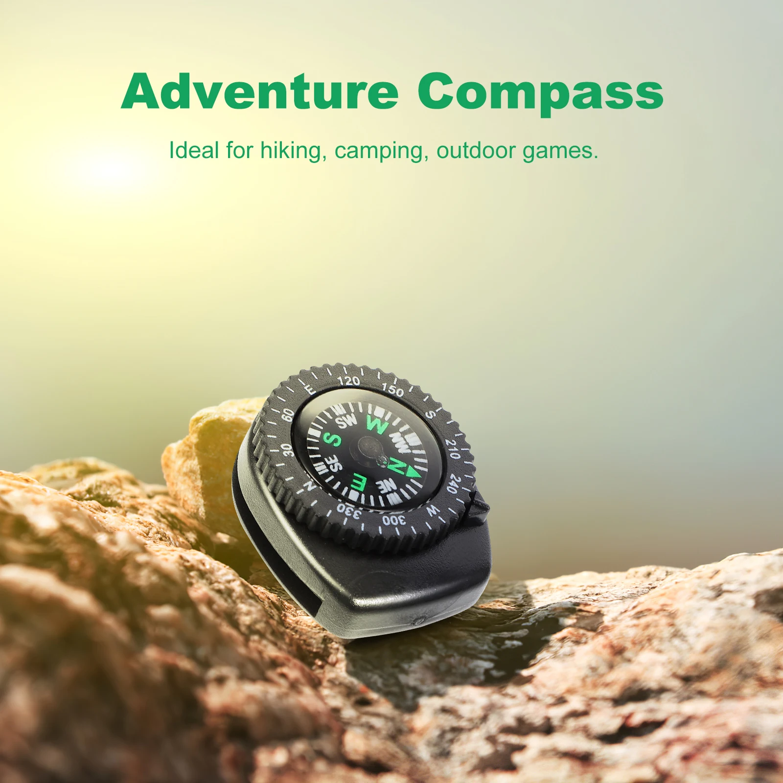 

2PCS Compass Watch Portable Outdoor Camping Pocket Adventure Thermometer Brass Strap Professional Child Fishing Hiking