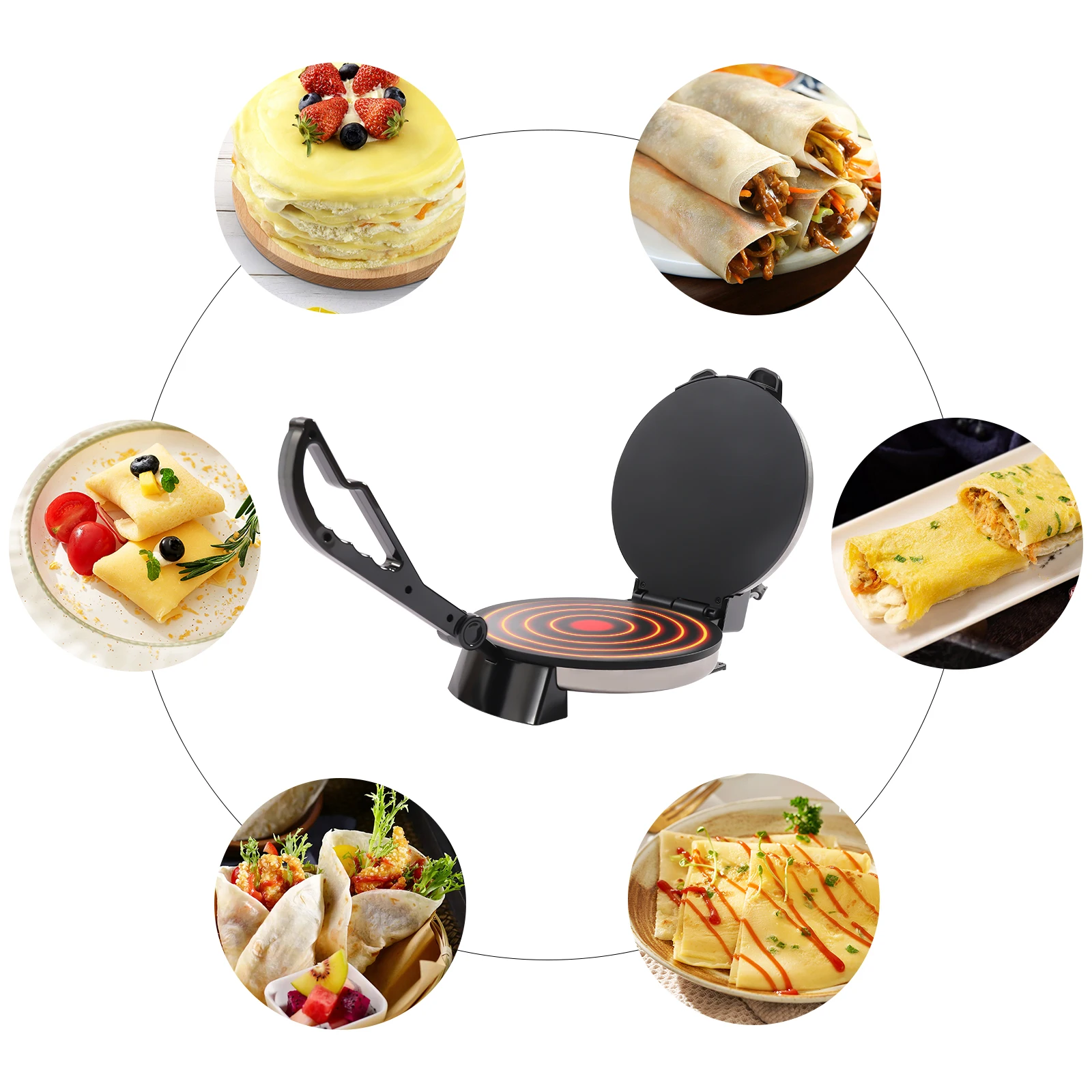 12.59inch Roti Maker The automatic Stainless Steel Non-Stick Electric machine MasterChef Electric Tortilla Maker220V 1800W