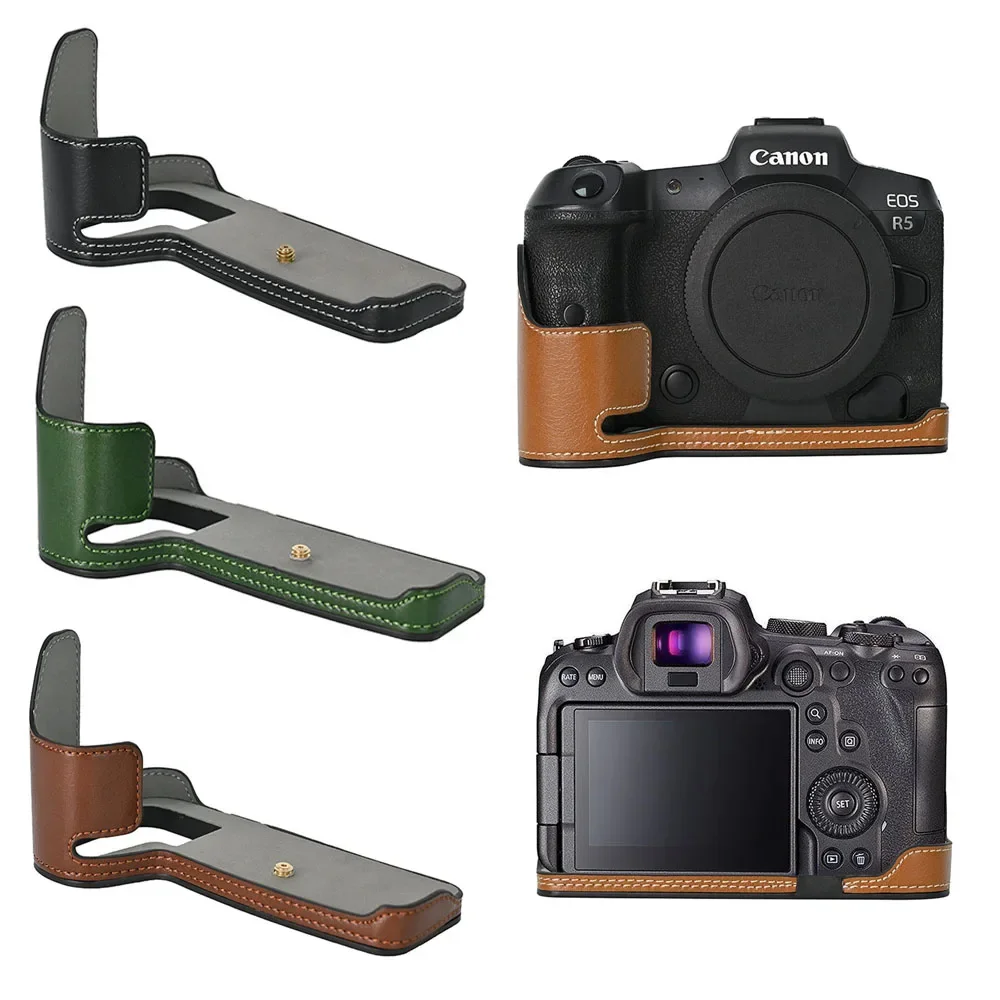 

Camera Half Case for Canon EOS R6 R6II PU Leather Battery Opening Bottom Cover