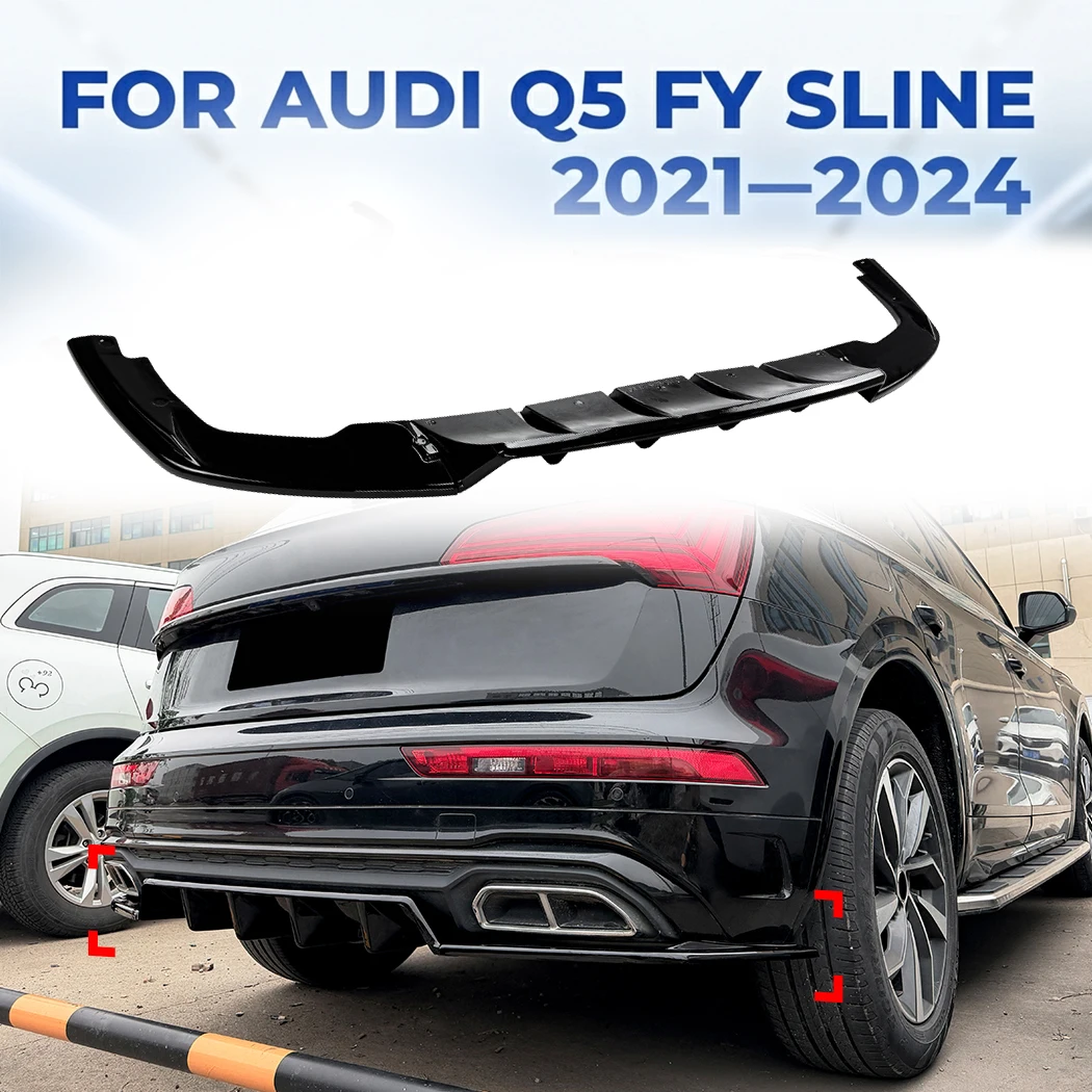 Für Audi Q5 FY Sline 2021 2022 2023 2024 Auto Heckdiffusor Splitter Spoiler Lippe Karosserie-Kit Tuning