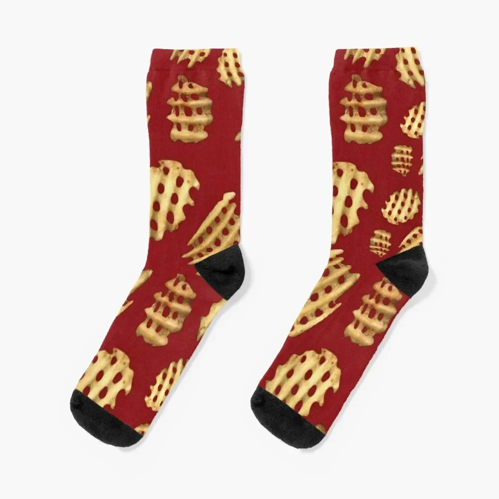 

Crunchy Waffle Fries Socks funny gift colored Stockings man aesthetic Socks For Man Women's