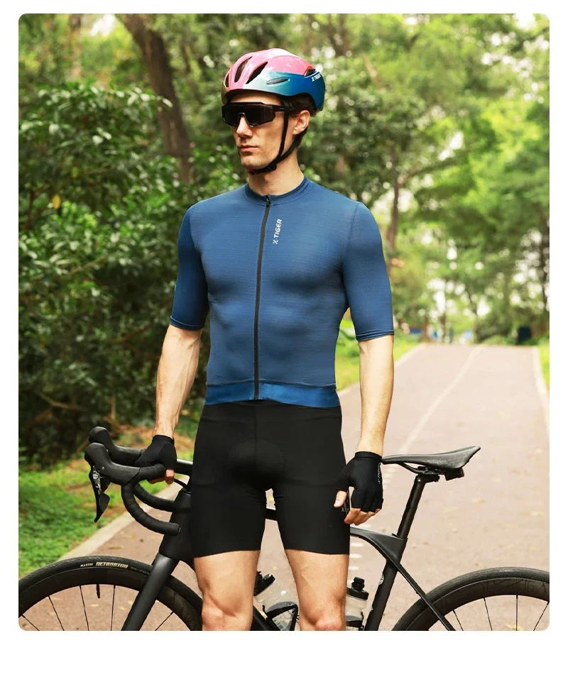 X-TIGER Sommer-Radtrikot, atmungsaktives, kurzes Sportshirt, schmal geschnittenes Profi-Radtrikot, Rennsport-Oberteil, Freizeitbekleidung, Radtrikot – Detail 11