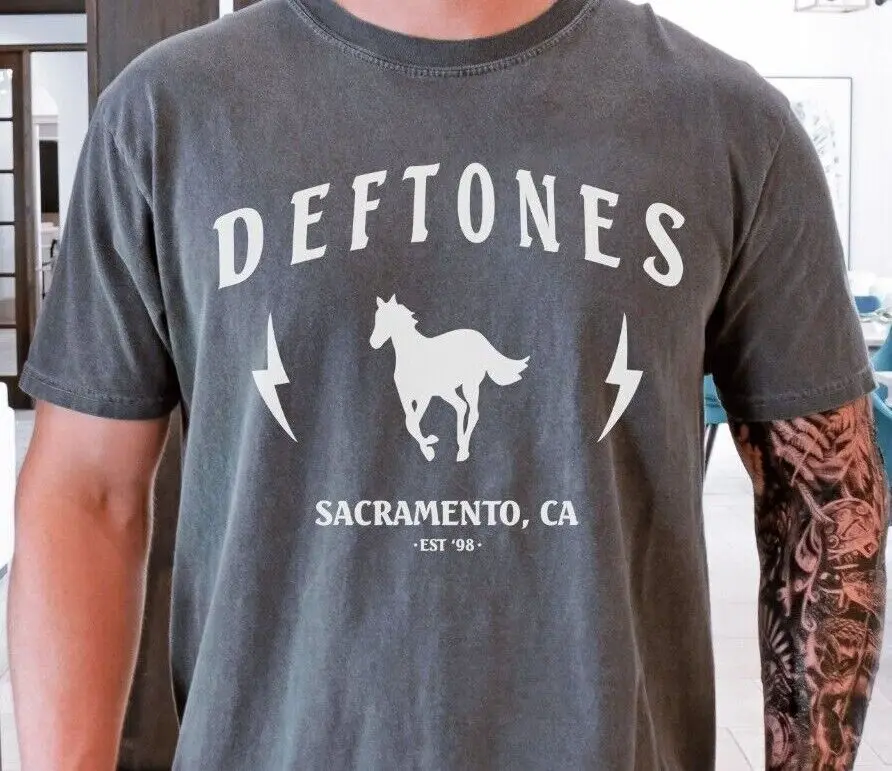 Deftones Sacramento CA T-Shirt Rock Band on Vintage Blac Comfort Colors 1717 Tee