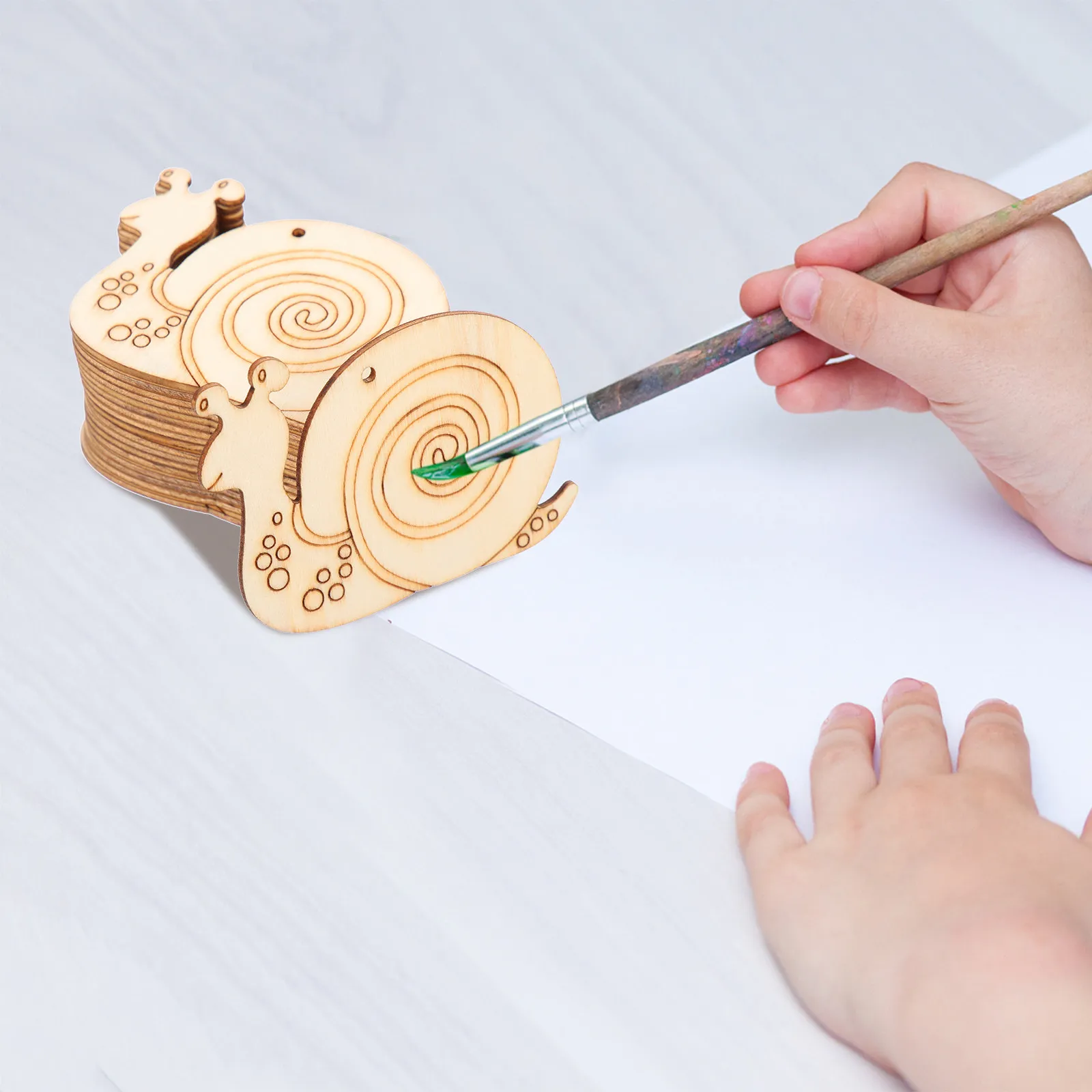 

50Sets DIY Wooden Slices Snail Shape Blank Unfinished Cutouts for Painting Graffiti Craft Projects Snail Shapes Wood Pieces
