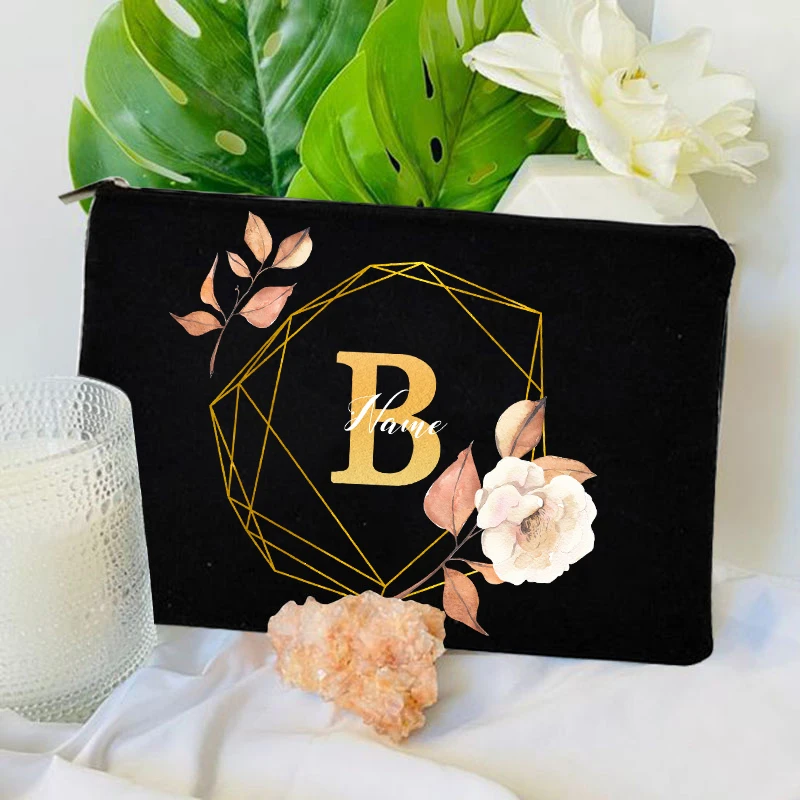 Name Custom Makeup Bag Bridesmaid Gift Pencil Case School Wallet Bachelorette Party Gift Travel Cosmetics Lipstick Bag Wallet