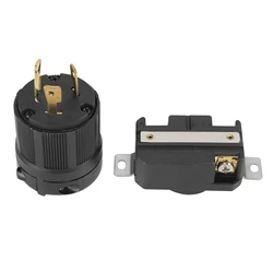 NEMA L6-30P L6-30R 30A Twist Lock Electrical 3 Pin Plug Receptacle Connector Male & Female Twist Lock Plug
