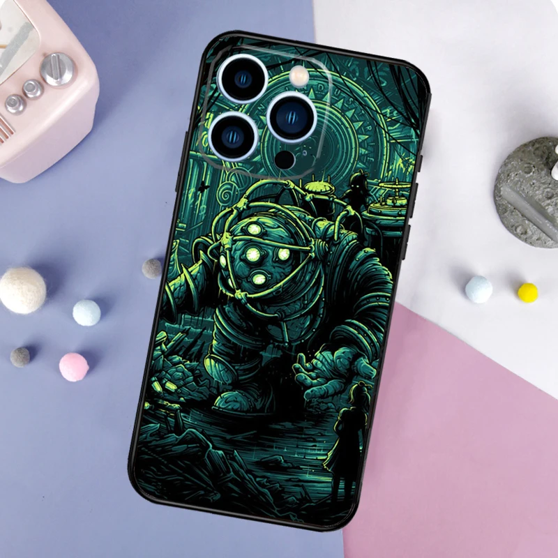 Game BioShock Phone Case For iPhone 16 15 14 Pro Max 11 12 13 Mini XR X XS Max Plus Cover