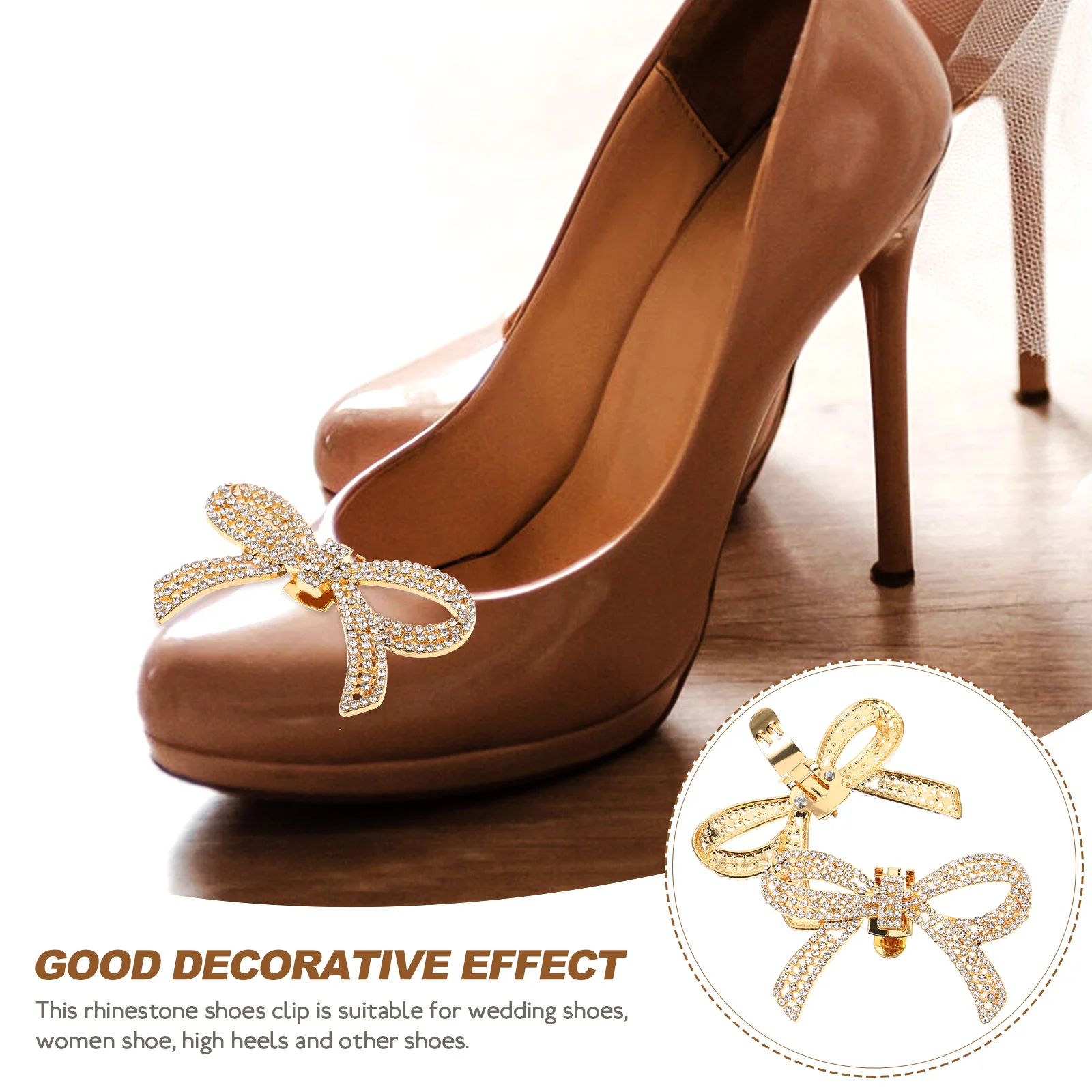 Shoe Buckle Decoration Laces for Sneakers Removable Clips Wedding Charms Women Bow Tie Bride