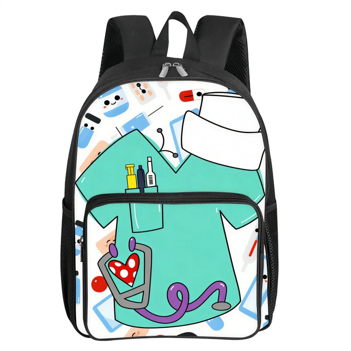 حقيبة ظهر بجيب أمامي مربع مطبوع عليها جرافيتي للأولاد والبنات أفضل الهدايا حقيبة مدرسية كرتونية ثلاثية الأبعاد للأطفال