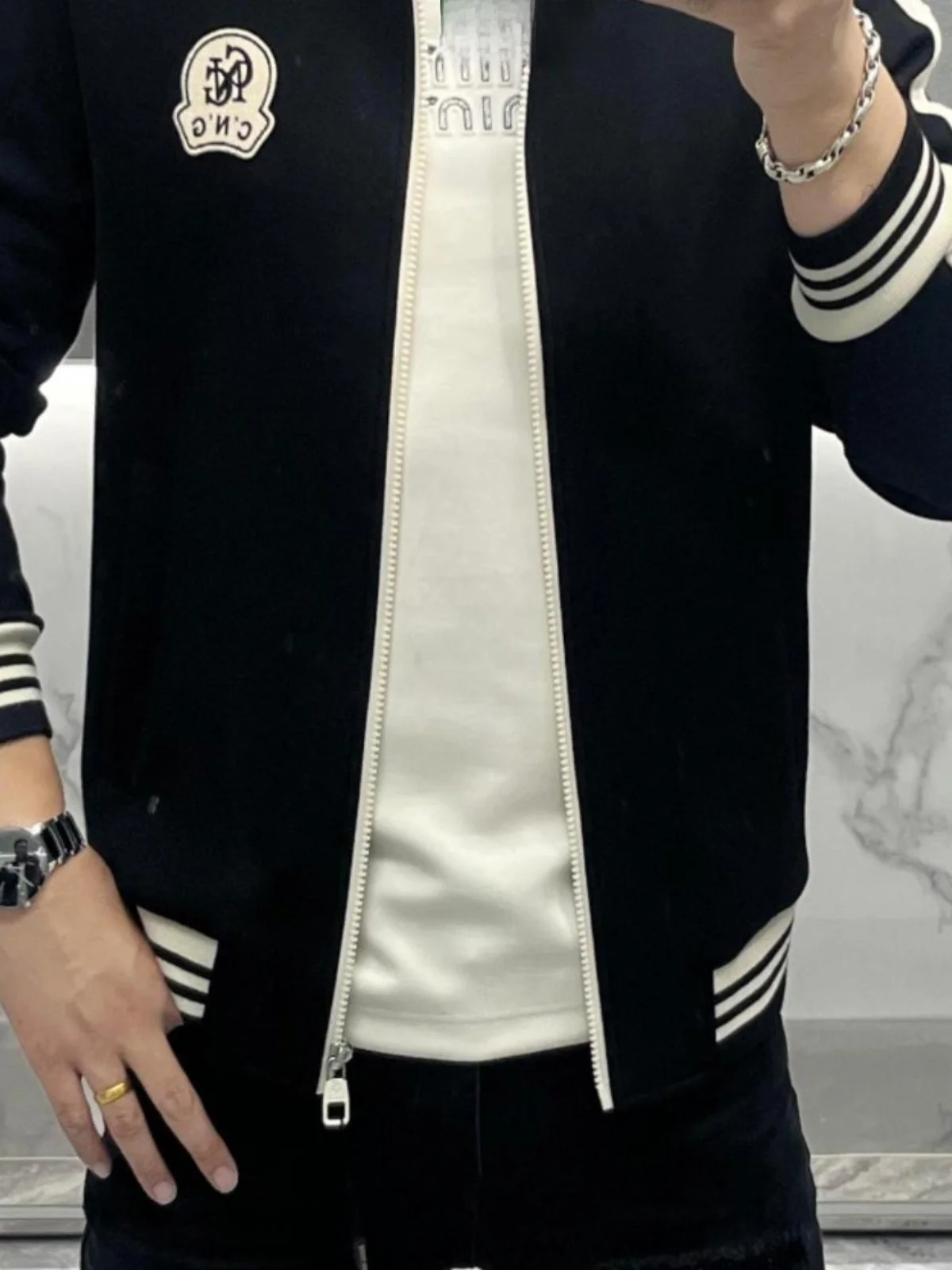 

Trendy Men's Casual Comfortable Jaet Spring Autumn Winter Faion Individual Sli Versatile Outerwear Top Polyester Fabric